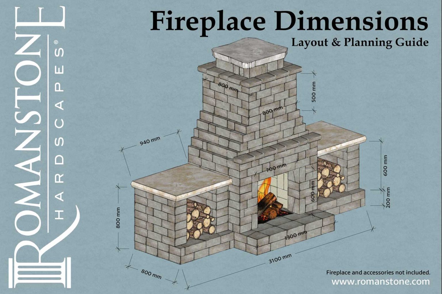 DIY Outdoor Fireplace Kit "Fremont" makes hardscaping cheap and easy!